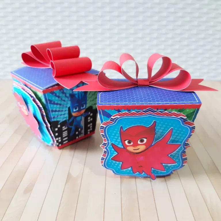 Moldes de decoração Pj Masks simples para casa. Topper, temas e festas.