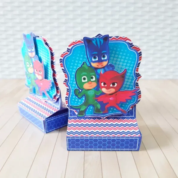 Kit decoração de festa Pj Masks simples. Topper, temas, festas e arquivo de corte.