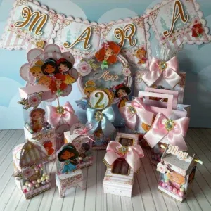 Kit Festa Princesas Disney Luxo em Studio, Png e Pdf. Decoração, topper, temas e festas.