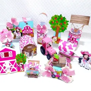 Festa decoracao da fazendinha rosa studio e pdf. Topper, temas, festas e topper.
