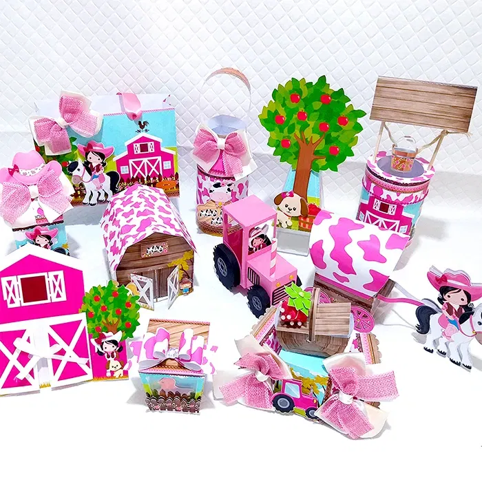 Festa decoracao da fazendinha rosa