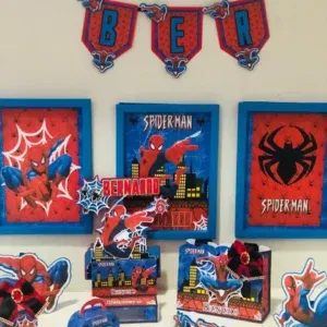 Decoração barata Homem Aranha em Studio e PDF. Topper, temas e festas.
