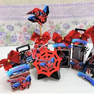 Decoração de mesa Homem Aranha para festa em casa. Topper, temas, festas e arquivo de corte.