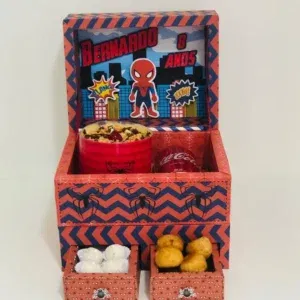 Kit profissional decoração festa na caixa Homem Aranha. Topper, temas, festas e arquivo de corte.