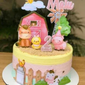 Festa topo de bolo fazendinha feminina studio. Decoração, temas, festas e topper.