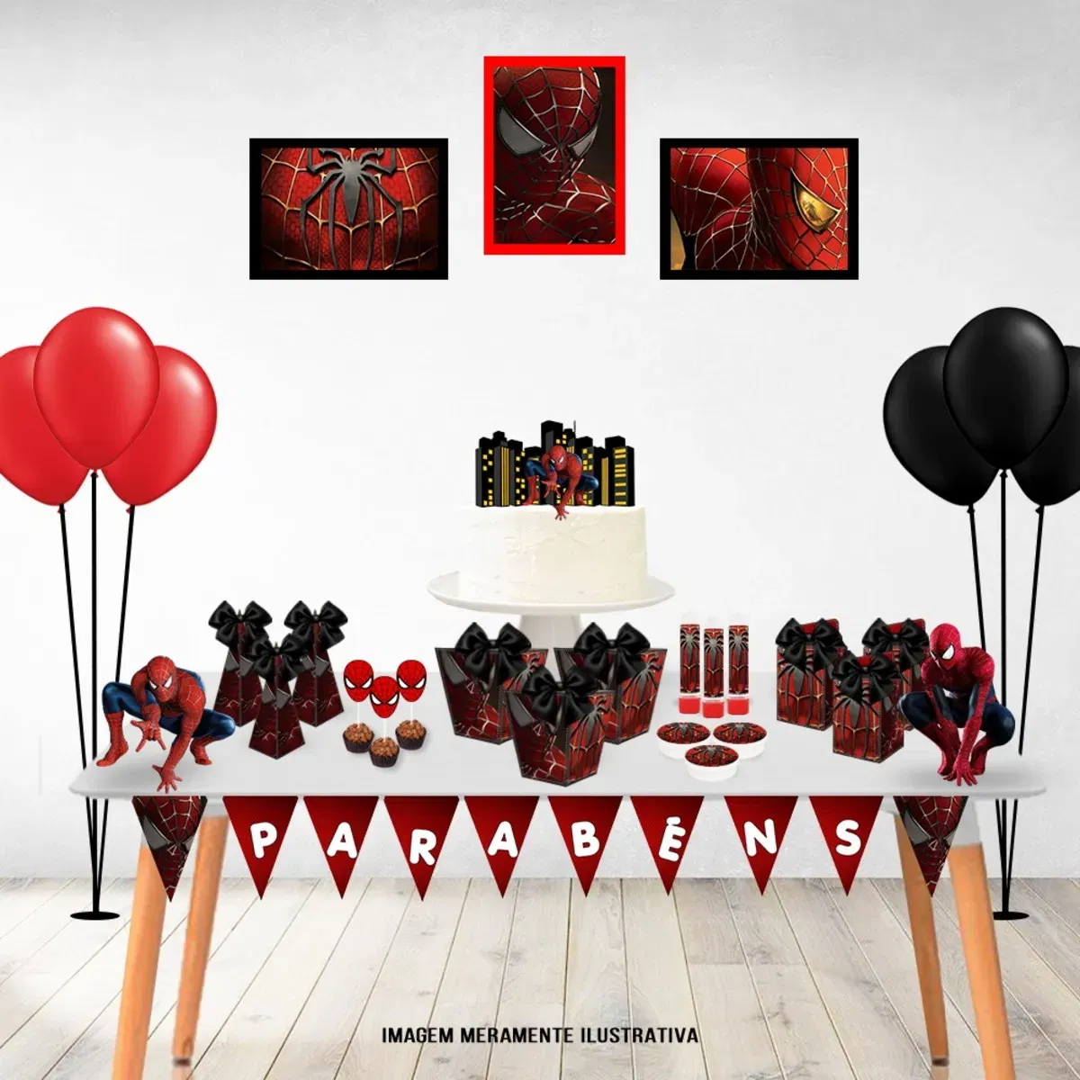 Kit Homem Aranha decoração de festa infantil. Topper, temas, festas e arquivo de corte.