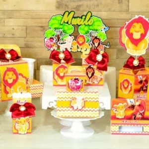 Decoração Rei Leão simples para imprimir e cortar. Topper, temas, festas e arquivo de corte.