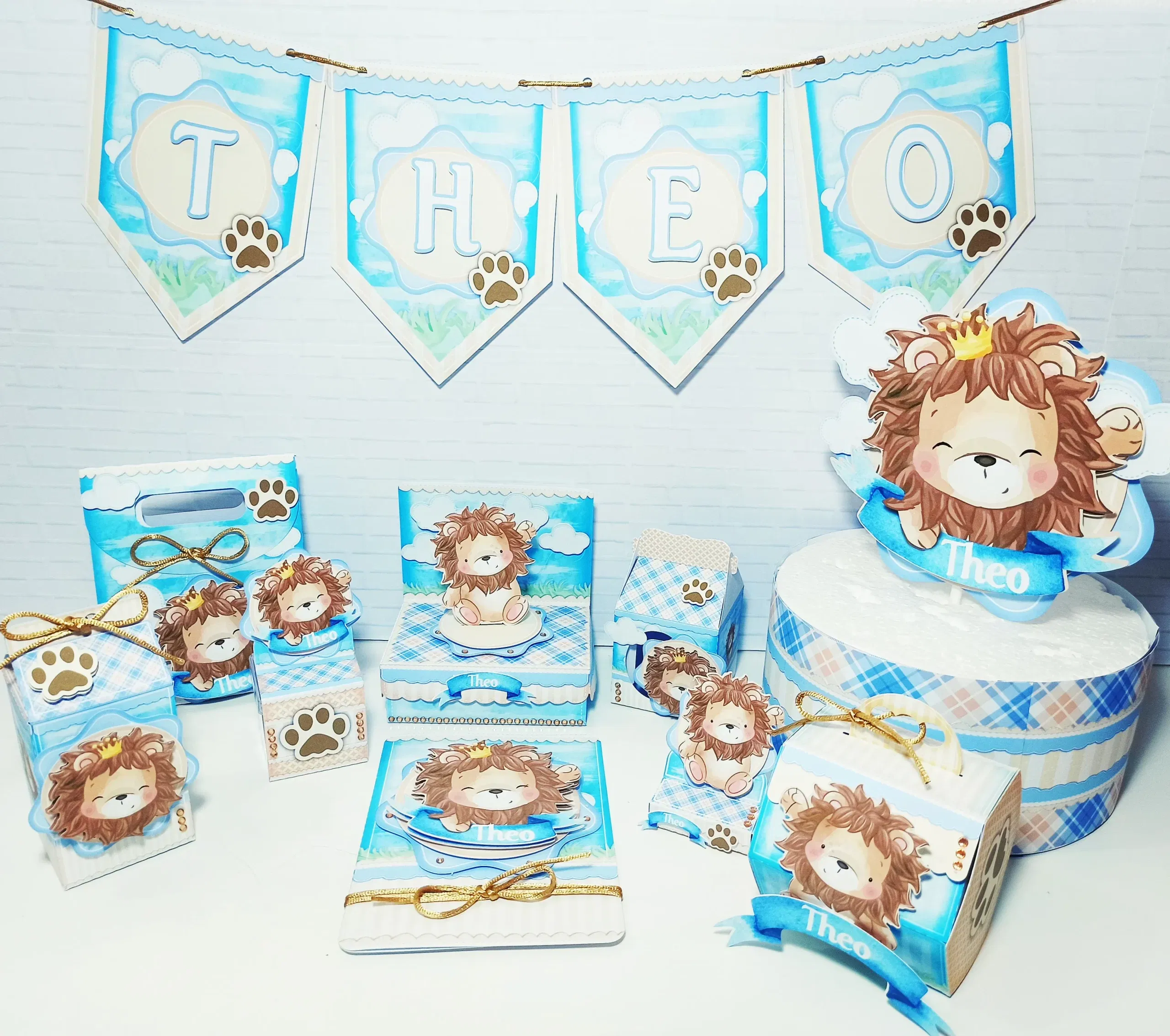Arquivo de corte leãozinho baby em Studio e PDF. Decoração, topper, temas e festas.