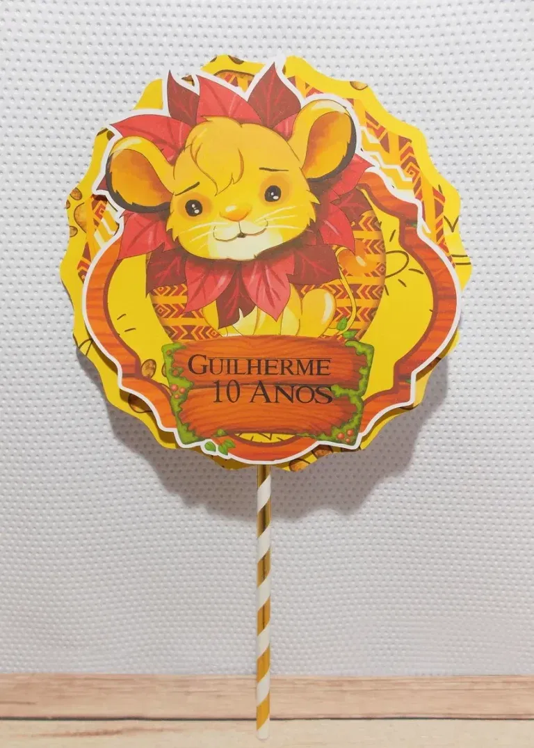 Kit profissional de decoração leãozinho baby. Topper, temas, festas e arquivo de corte.