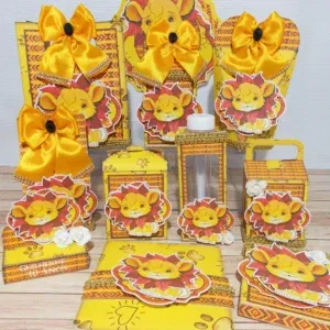 Decoração leãozinho para imprimir e cortar. Topper, temas, festas e arquivo de corte.