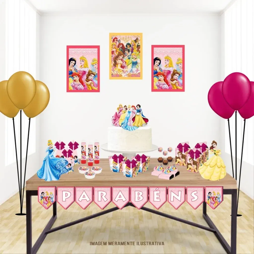 Painel decorativo Princesas Disney.