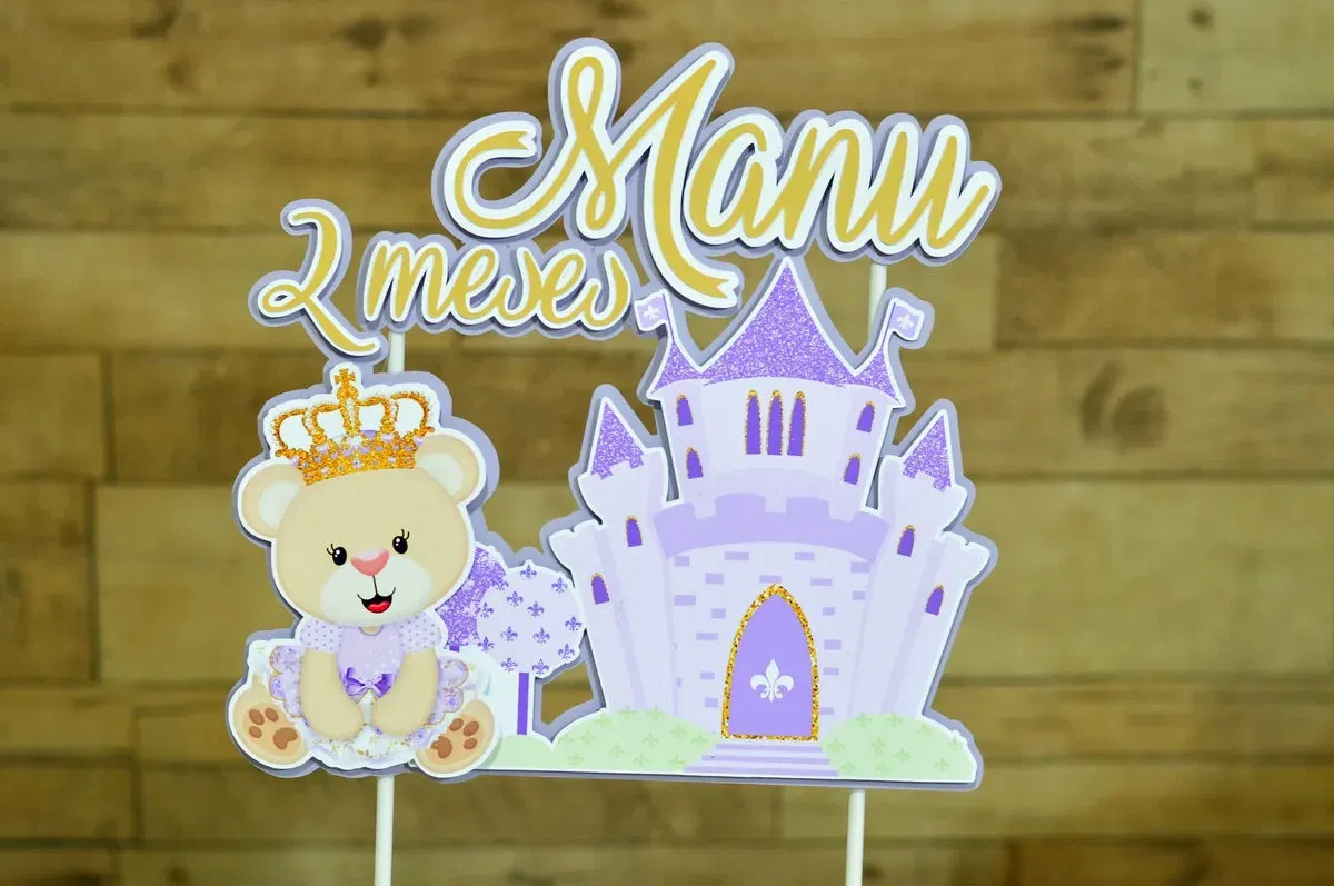 Download de arquivo de corte ursinha princesa. Topper, decoração, temas e festas.