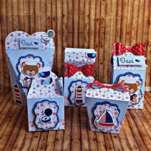 Tema aniversario ursinho marinheiro studio. Topper, decoração, temas e festas.