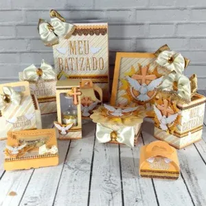 Tema batizado de bebe decoração silhouette studio. Topper, temas, festas e arquivo de corte.