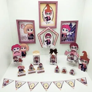 Moldes de decoração Harry Potter para fazer em casa. Topper, temas e festas.