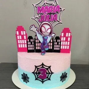 Arquivo de corte de topo de bolo Aranha Fantasma (Gwen) para Silhouette Studio. Topper, decoração, temas e festas.