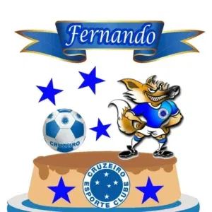 Arquivo de corte de topo de bolo Cruzeiro Masculino em Studio. Topper, decoração, temas e festas.