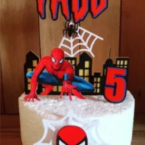 Arquivo de corte e impressão de topo de bolo Homem Aranha. Topper, decoração, temas e festas.