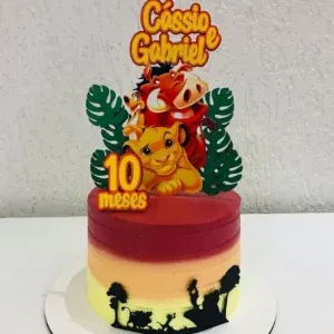 Arquivo de corte editável de topo de bolo Rei Leão. Topper, decoração, temas e festas.