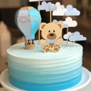 Topo de bolo tema ursinho baloeiro studio. Topper, decoração, temas e festas.