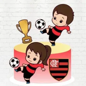 Arquivo de corte de topo de bolo Flamengo Infantil em Studio. Topper, decoração, temas e festas.