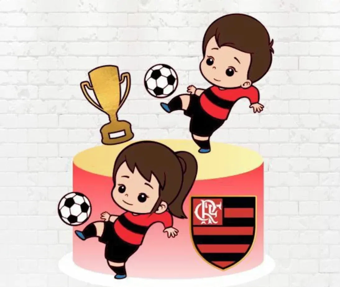 Arquivo de corte de topo de bolo Flamengo Infantil em Studio. Topper, decoração, temas e festas.