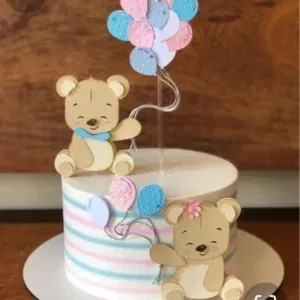 Topper de bolo chá revelação ursinhos studio. Decoração, temas, festas e arquivo de corte.