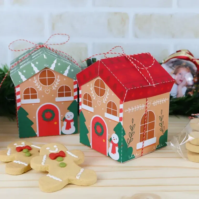 Arquivo digital tema Casinha Natalina nos formatos Studio, PNG e PDF para topo de bolo, centro de mesa e decoração de Natal para imprimir.