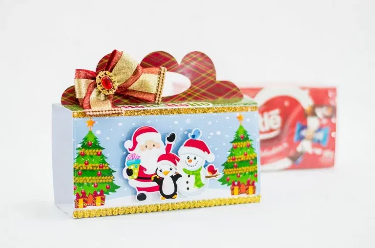 Arquivo de Natal para recortar no formato PDF e Studio ideal para topo de bolo e decoração de festas de final de ano.