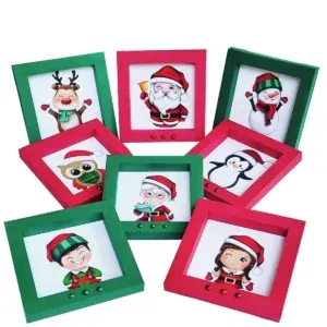 Arquivo digital tema Quadrinhos de Natal nos formatos Studio e PDF para decoração de festa de Natal e topo de bolo para imprimir e recortar.