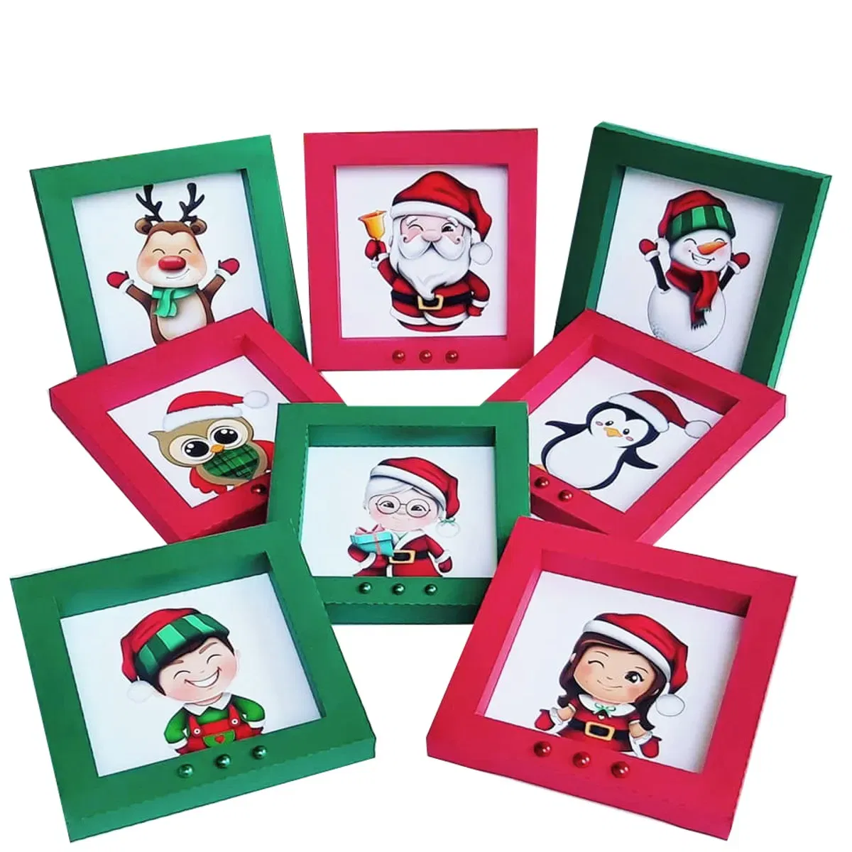 Arquivo digital tema Quadrinhos de Natal nos formatos Studio e PDF para decoração de festa de Natal e topo de bolo para imprimir e recortar.