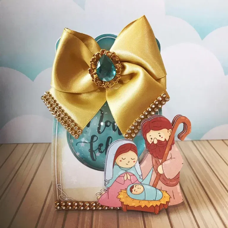 Moldes digitais de Natal Religioso para topo de bolo e topper nos formatos Studio, PNG e PDF para impressão de alta qualidade e corte.