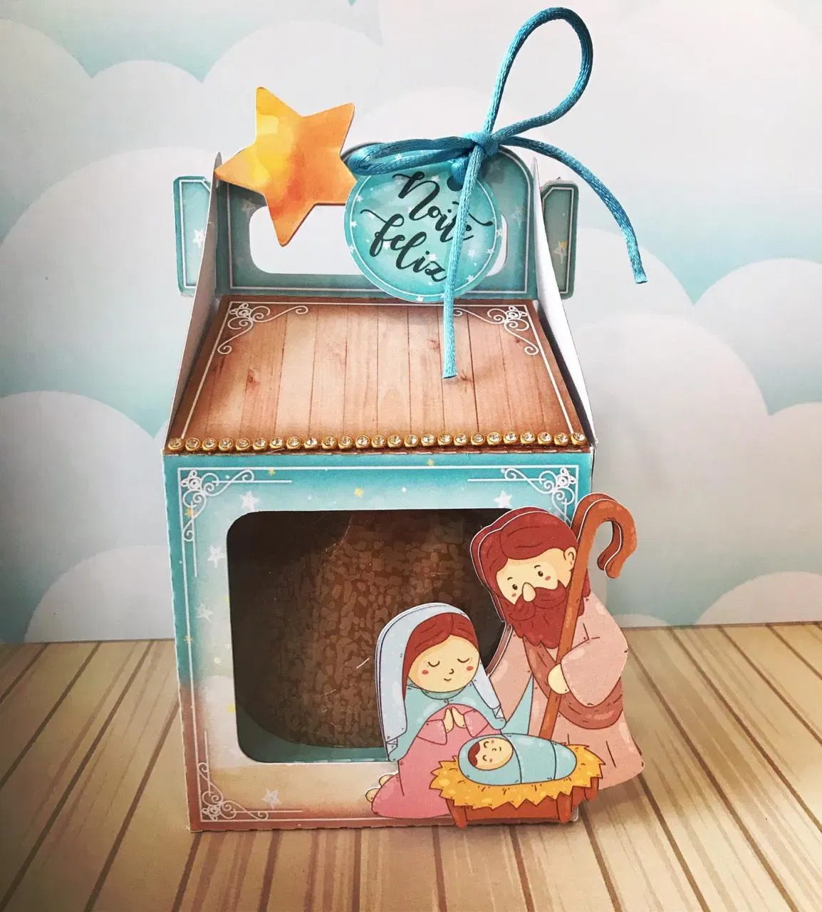 Arquivo digital tema Natal Religioso nos formatos Studio, PNG e PDF para topo de bolo e decoração de festa natalina para imprimir.