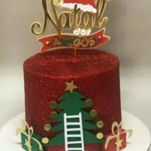 Arquivo digital tema Natal Dos Amigos no formato Studio para topo de bolo e decoração de festa natalina para imprimir e recortar.