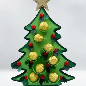 Arquivo digital tema Árvore de Natal no formato Studio para topo de bolo e decoração de festa natalina para imprimir e recortar.