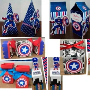 Arquivo de Capitão América para recortar na Silhouette no formato Studio, ideal para decoração de mesas e festas de aniversário infantis.