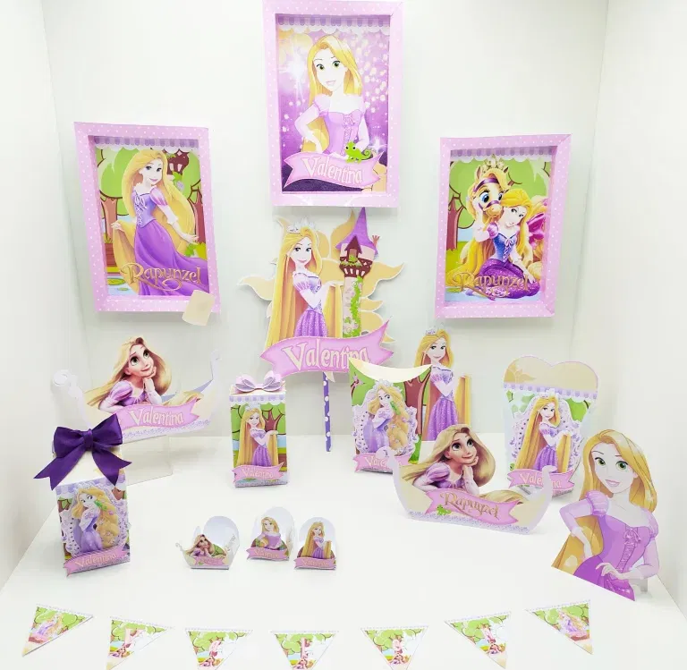 Aniversario Tema Rapunzel Studio Png e Pdf