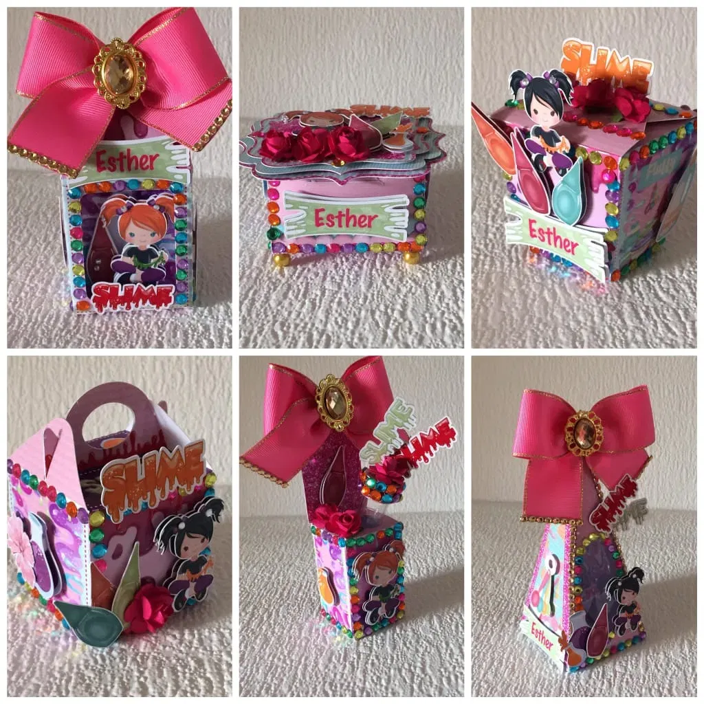 Conjunto de arquivos digitais tema Slime para aniversário para imprimir e recortar nos formatos Studio e PDF.