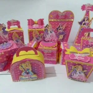 Arquivo digital de decoração simples tema Barbie no formato Studio para máquinas de corte Silhouette, ideal para festas em casa e personalizados rápidos.