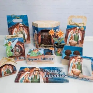 Arquivo digital tema Natal Religioso nos formatos Studio e PDF para topo de bolo e itens natalinos cristãos para imprimir e recortar.