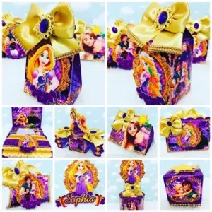 Moldes digitais de corte da princesa Rapunzel nos formatos Studio e PDF para impressão de alta resolução e decoração de festas personalizadas.