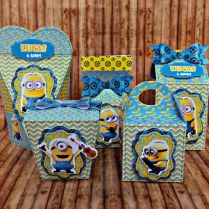 Arquivo digital tema Minions no formato Studio para máquinas de corte Silhouette, ideal para personalizados de aniversário e decoração de festas.