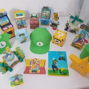 Arquivo digital tema Super Mario no formato Studio para Silhouette, ideal para topo de bolo e itens de decoração para festas.