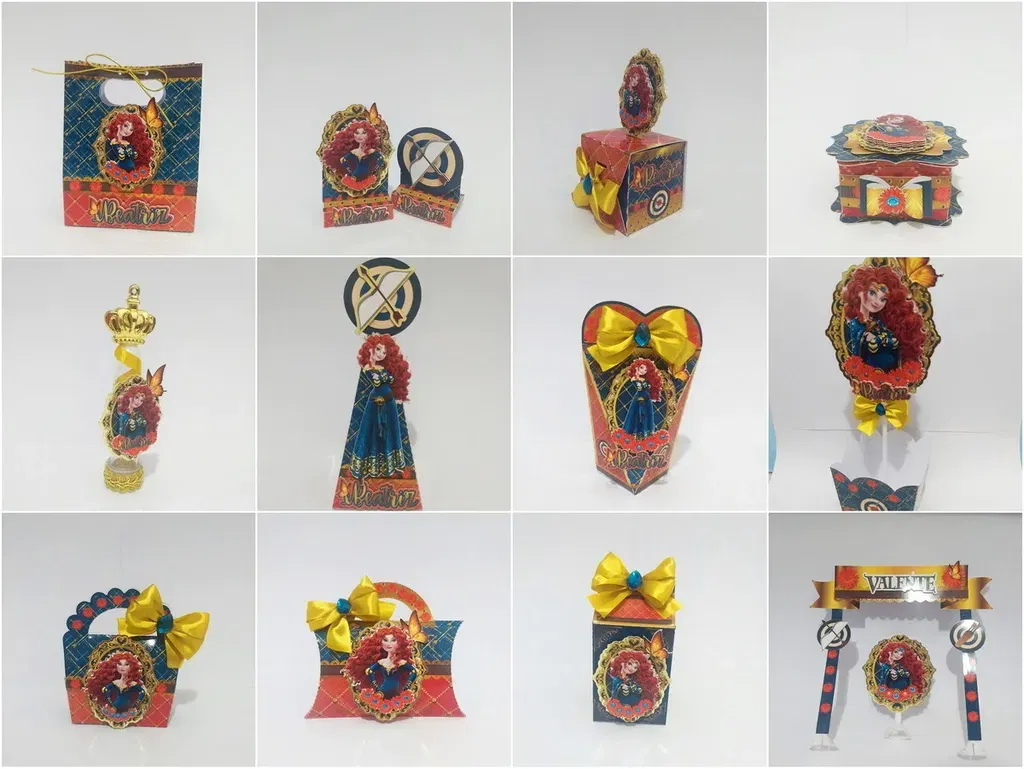 Arquivo digital tema Valente da Disney no formato Studio para máquinas de corte Silhouette, ideal para decoração de festas e personalizados.