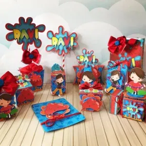 Arquivo digital tema Slime nos formatos Studio, PNG e PDF para decoração de festa para imprimir e recortar na Silhouette ou tesoura.