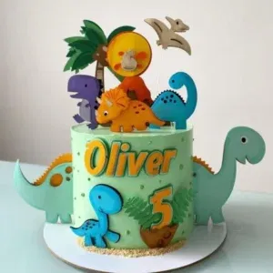 Arquivo de corte digital para topo de bolo no tema Dinossauro no formato Studio para máquinas Silhouette, ideal para decoração de festas infantis e aniversários.