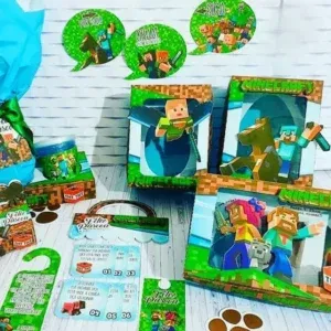 Arquivo de corte tema Páscoa do Minecraft nos formatos Studio e PDF para máquinas Silhouette ou tesoura, ideal para caixas de chocolate e personalizados.