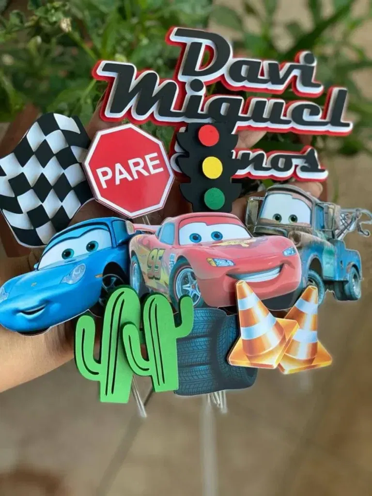 Arquivo Topo de Bolo Carros Disney Studio