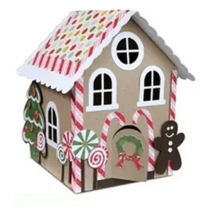 Arquivo digital tema Casa do Papai Noel no formato Studio para topo de bolo e topper natalino para imprimir e recortar na Silhouette.