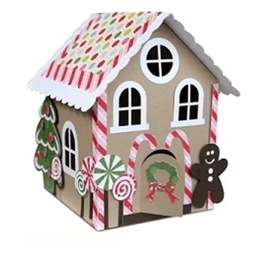 Arquivo digital tema Casa do Papai Noel no formato Studio para topo de bolo e topper natalino para imprimir e recortar na Silhouette.